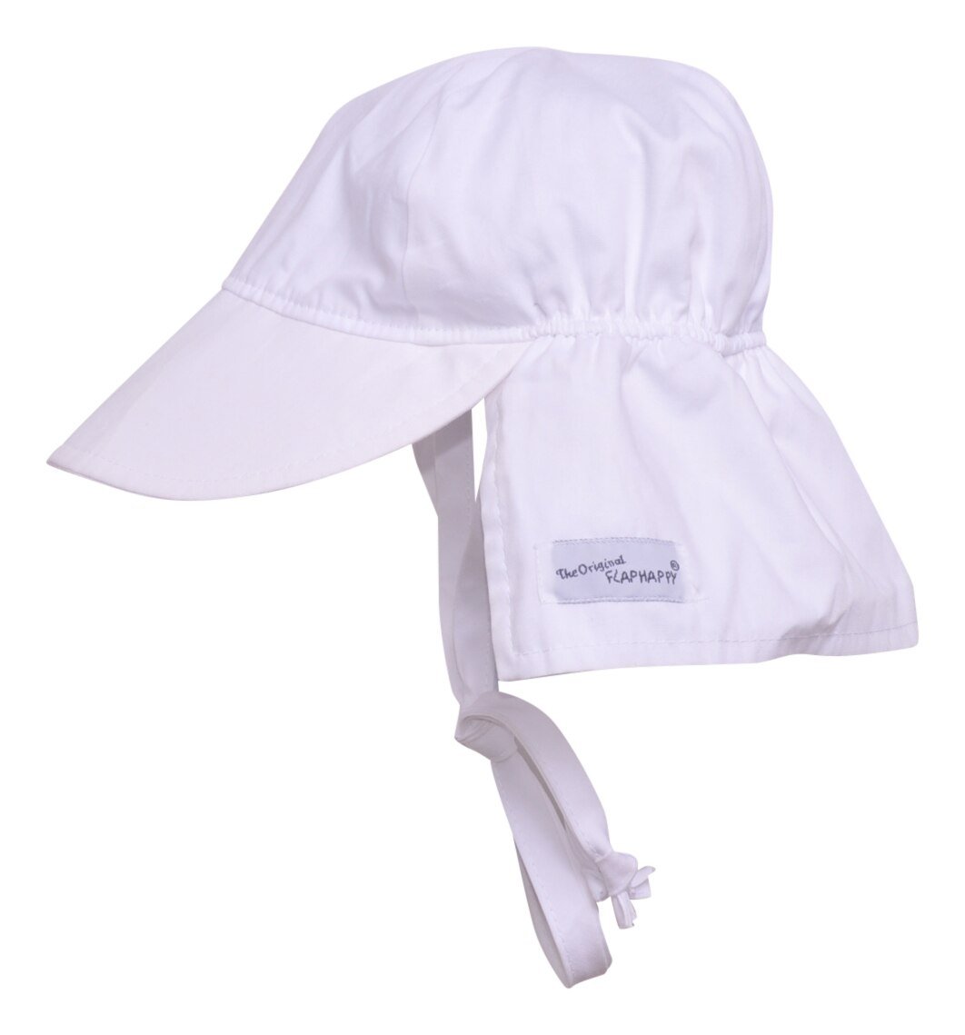 Flap Happy Original Flap Hat w/Ties UPF 50+ - White