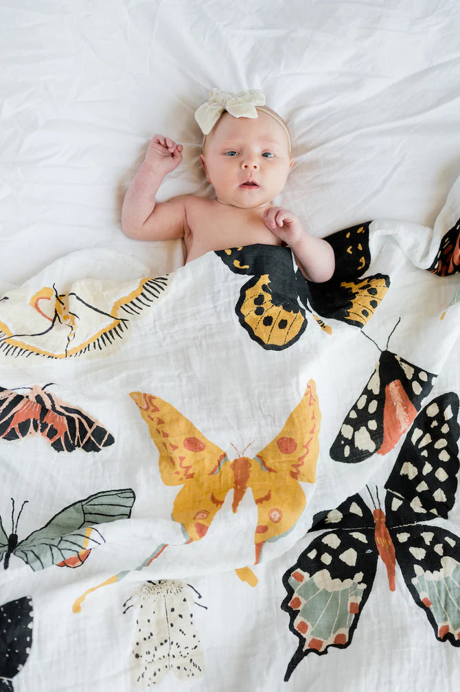 Clementine Kids Swaddle Blanket- Butterfly Collector