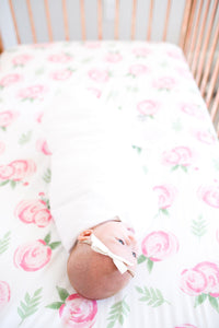 Copper Pearl Cotton Fitted Crib Sheet - Grace