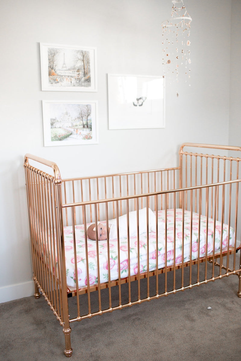 Copper Pearl Cotton Fitted Crib Sheet - Grace