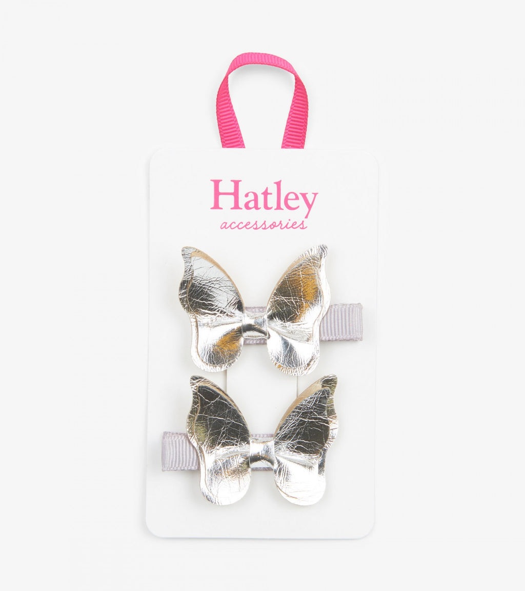 Hatley Silver Glimmer Bowterflies Hair Clips