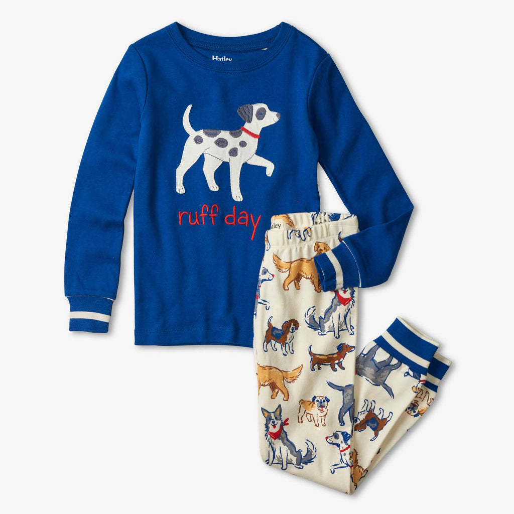 Hatley Blue Pups applique pajama set