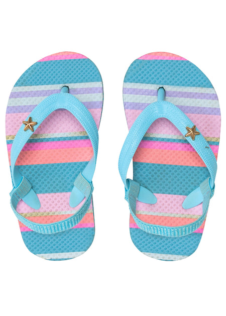 Snapper Rock ISLAND PALM NAVY FLIP FLOP TODDLERS