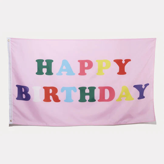 Over The Moon Gift "Happy Birthday" Colorful Letter Flag or Blue Letter Flag