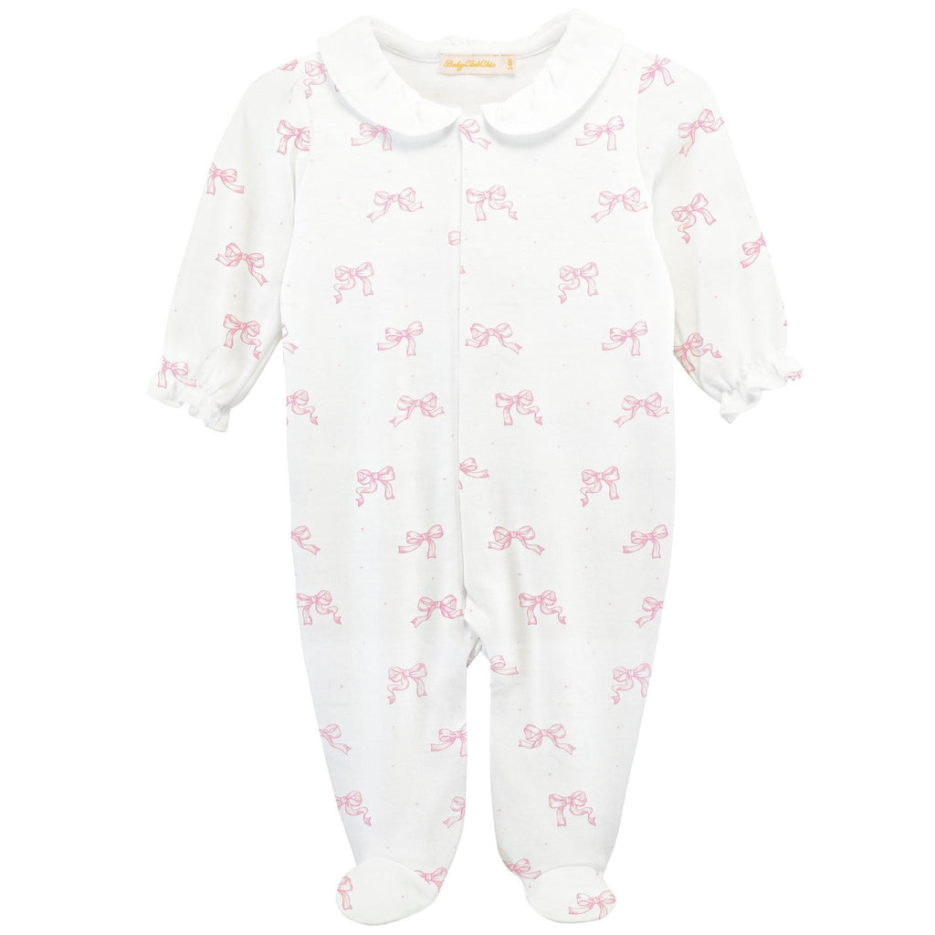 Baby Club Chic Pretty Bows Footie with Round Collar