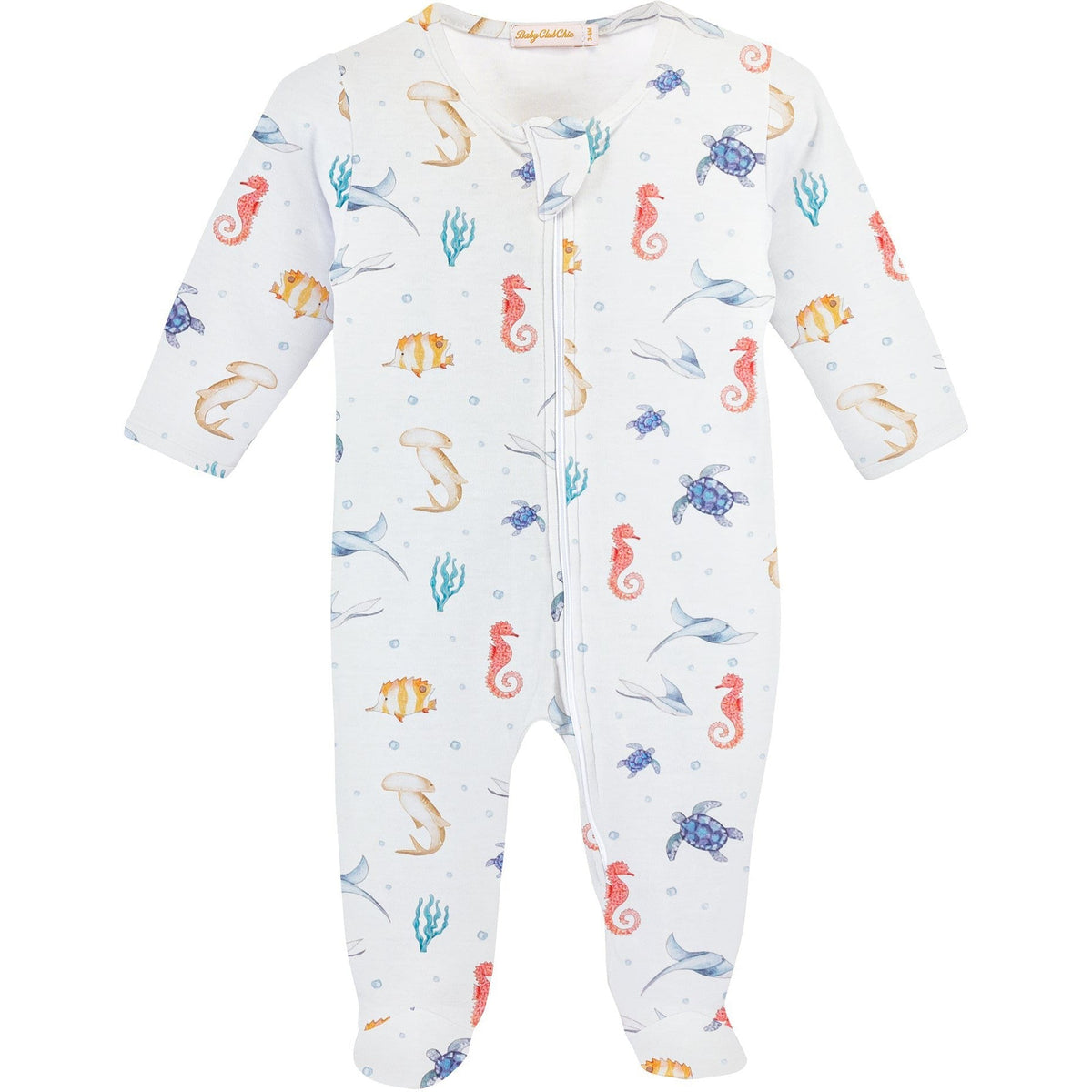 Baby Club Chic Sea Friends Boy Zipped Footie