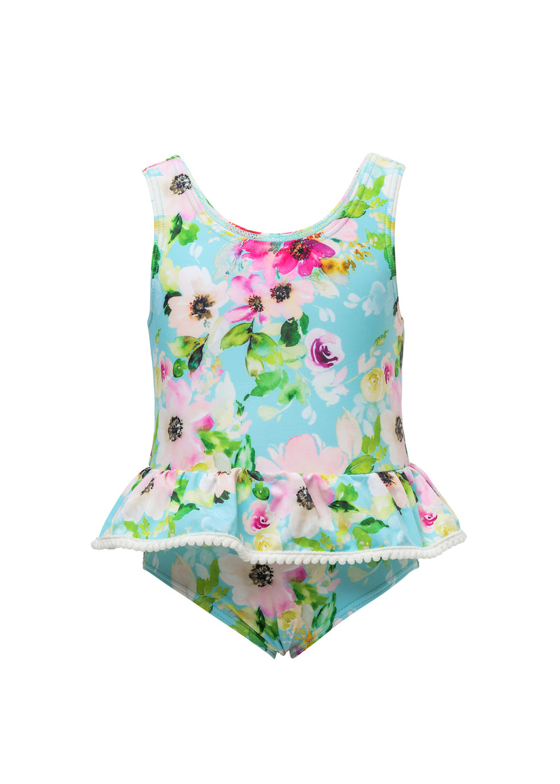 Snapper Rock WATERCOLOR FLORAL SKIRT SWIMSUIT