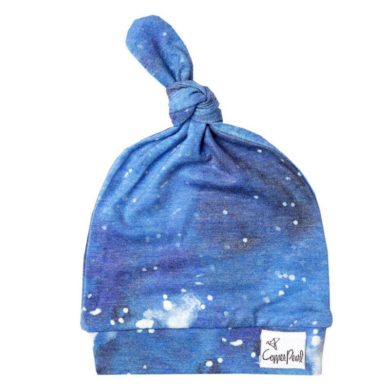 Copper Pearl Top Knot Hat - Galaxy