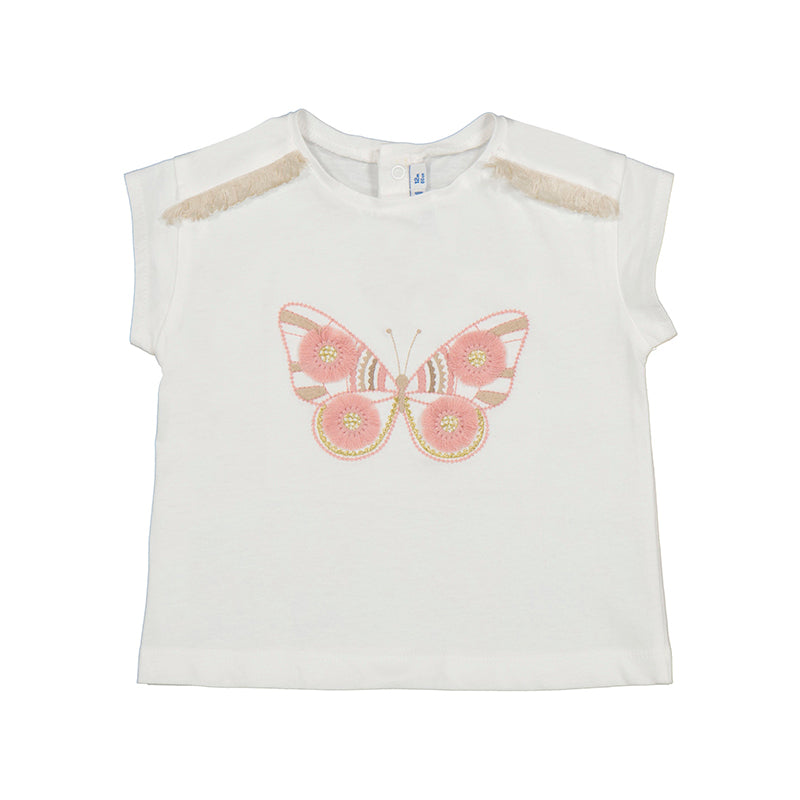 Mayoral short sleeve shirt pink butterfly