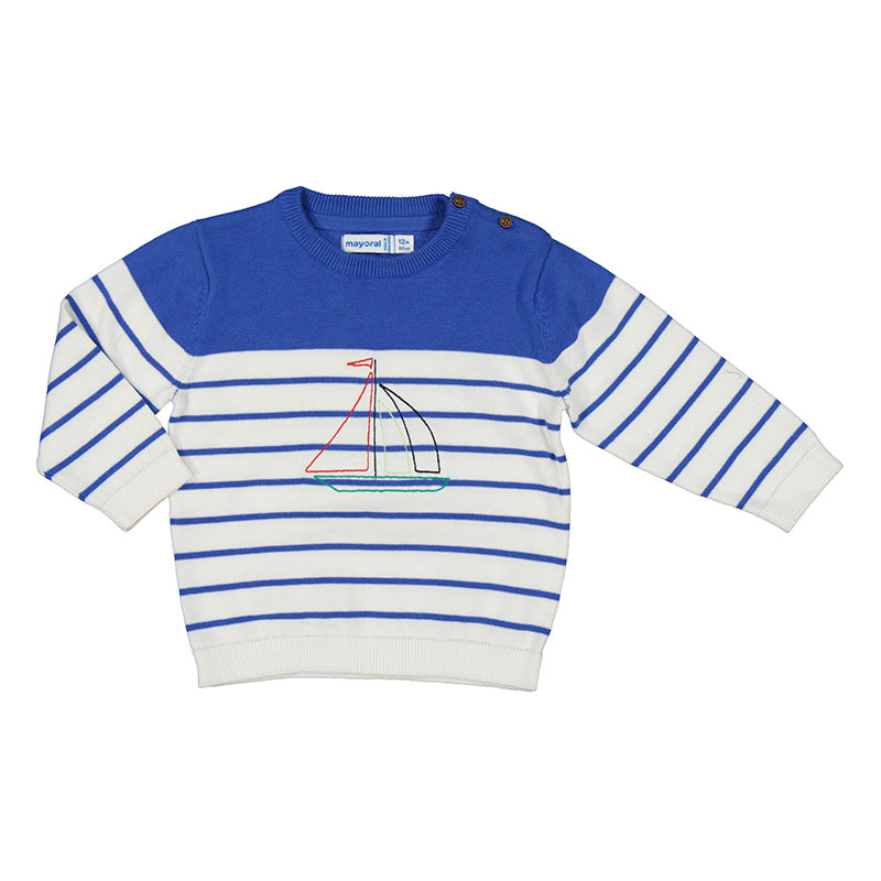 Mayoral striped sweater - sailboat