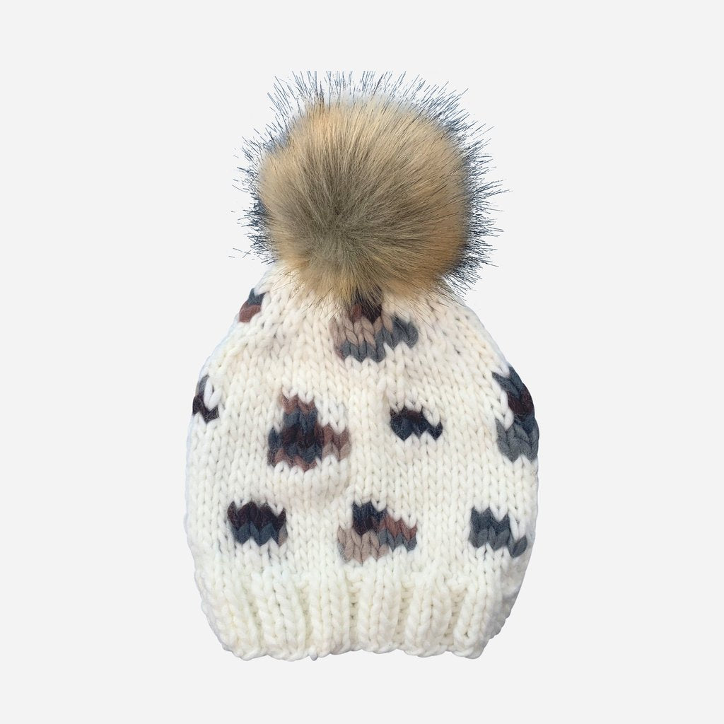 The Blueberry Hill - Hannah Leopard with Fur Pom Pom Hat