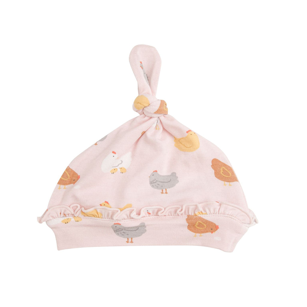Angel Dear Knotted Hat - Pink Chickens