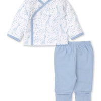 Kissy Kissy  Giraffe Pant Set- Blue or Pink