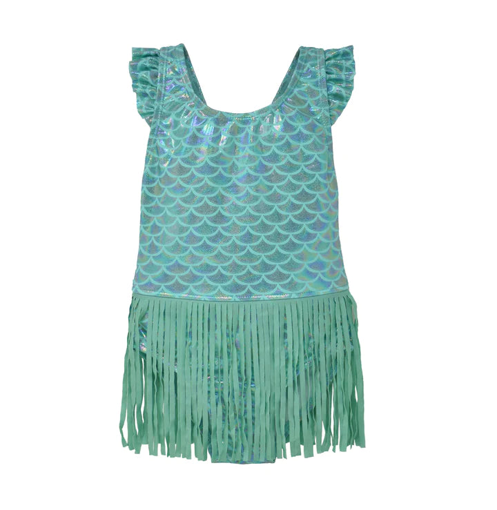 Flap Happy UPF 50+ Keilani One-Piece Swimsuit with Fringe in Mermaid Scales