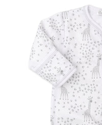 Kissy Kissy Speckled Giraffes Silver Print Footie