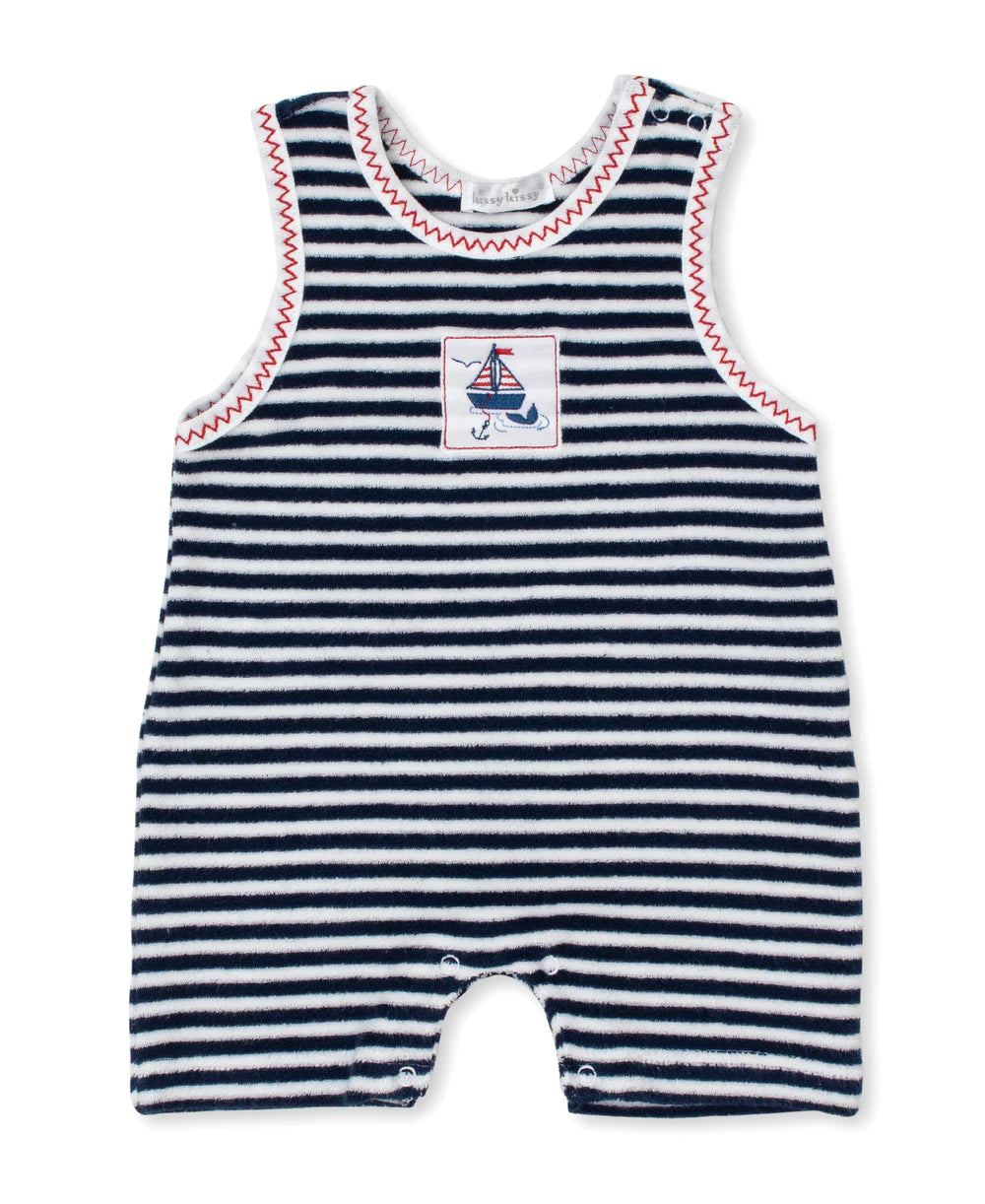 Kissy Kissy Sails n Whales Terry Sleeveless Stripe Playsuit
