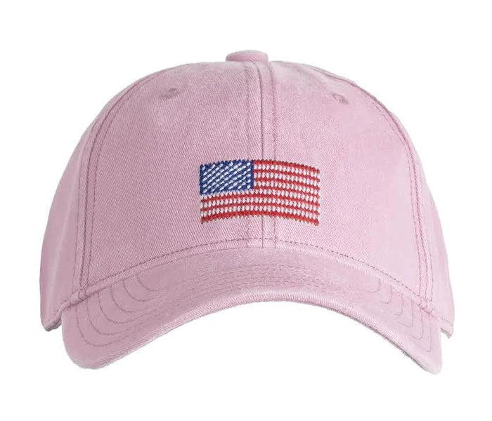 Harding Lane Kids American Flag On Light Pink Baseball Hat