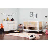 Babyletto Lolly 3-in-1 Convertible Crib with Toddler Bed Conversion Kit + 3-Drawer Changer Dresser Set