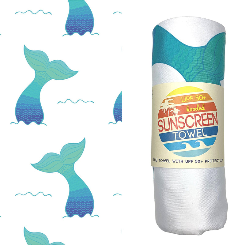 Luv Bug Co Hooded UPF 50+Sunscreen Towel - Full Size - Blue Anchor