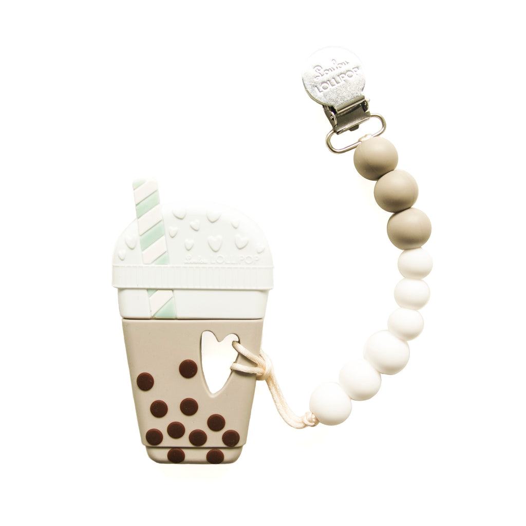 Loulou Lollipop Milk Tea Bubble Tea Teether with Holder Set