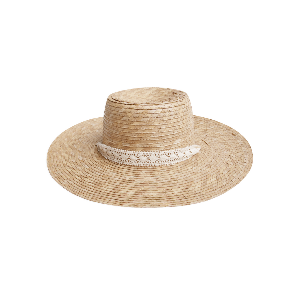 Rylee & Cru Ribbon Wide Brim Hat - Natural