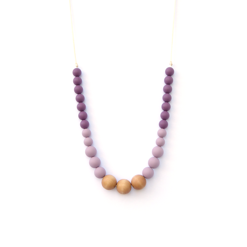 Loulou Lollipop Naturalist Wood + Silicone Teething Necklace