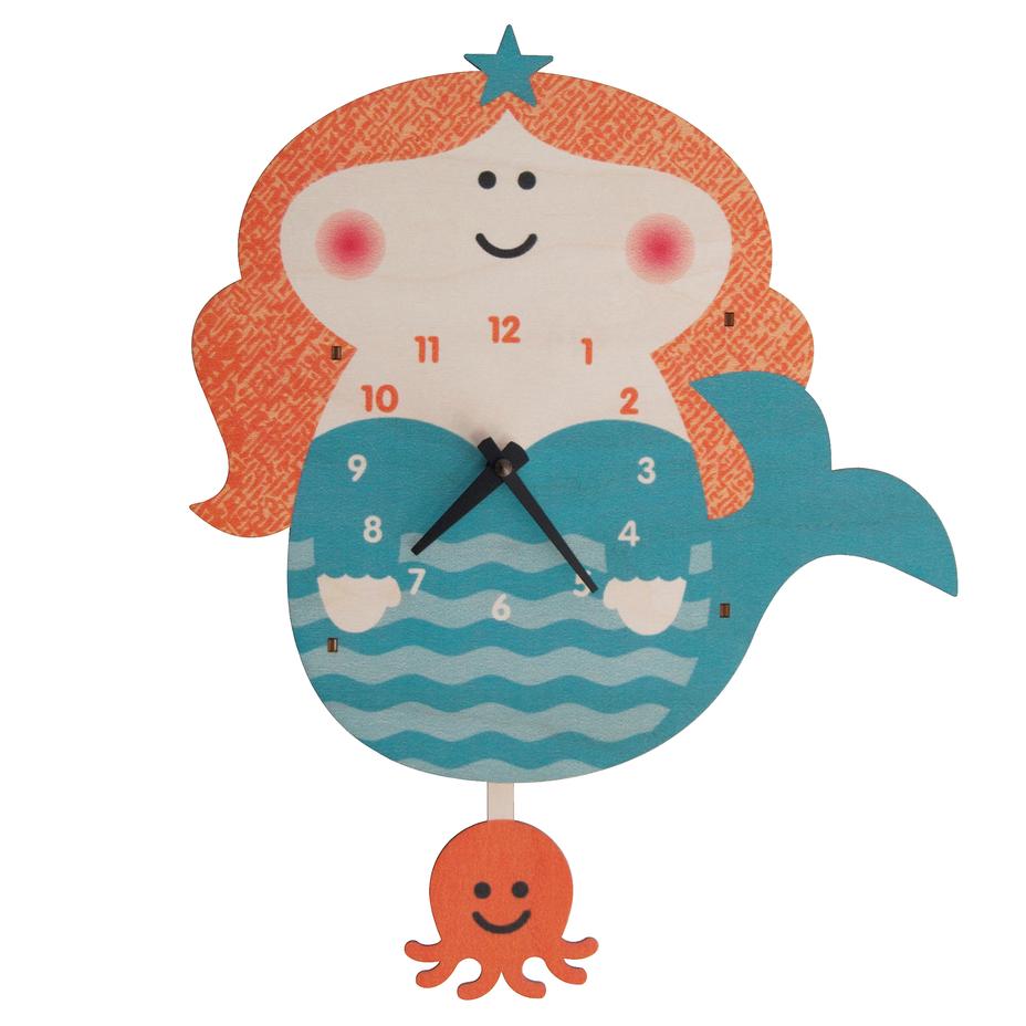 Modern Moose Pendulum Clock - Mermaid