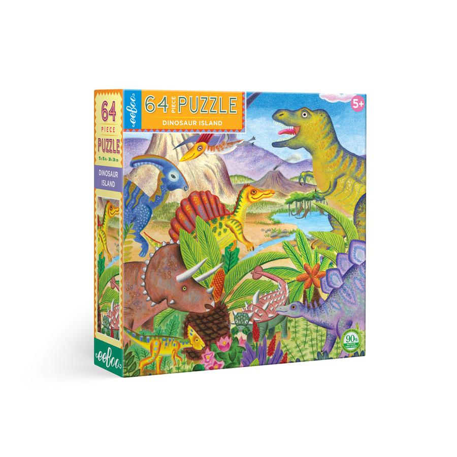 Eeboo Dinosaur Island 64 Piece Puzzle