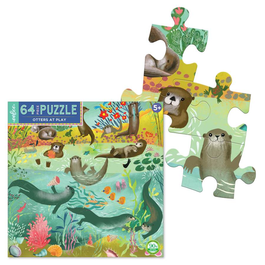 eeBoo Otters at play 64 piece puzzle