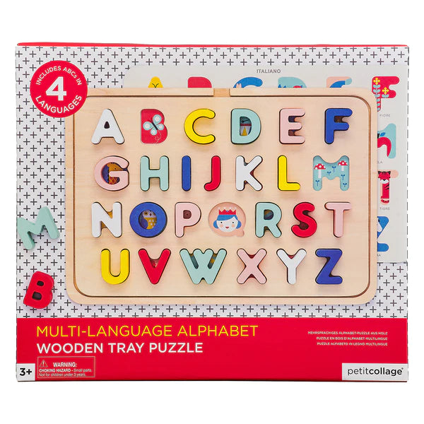 Petit Collage Multi-Language Alphabet Wooden Tray Puzzle