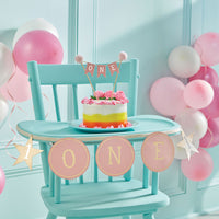 Mud Pie Pink Cake Topper and Banner