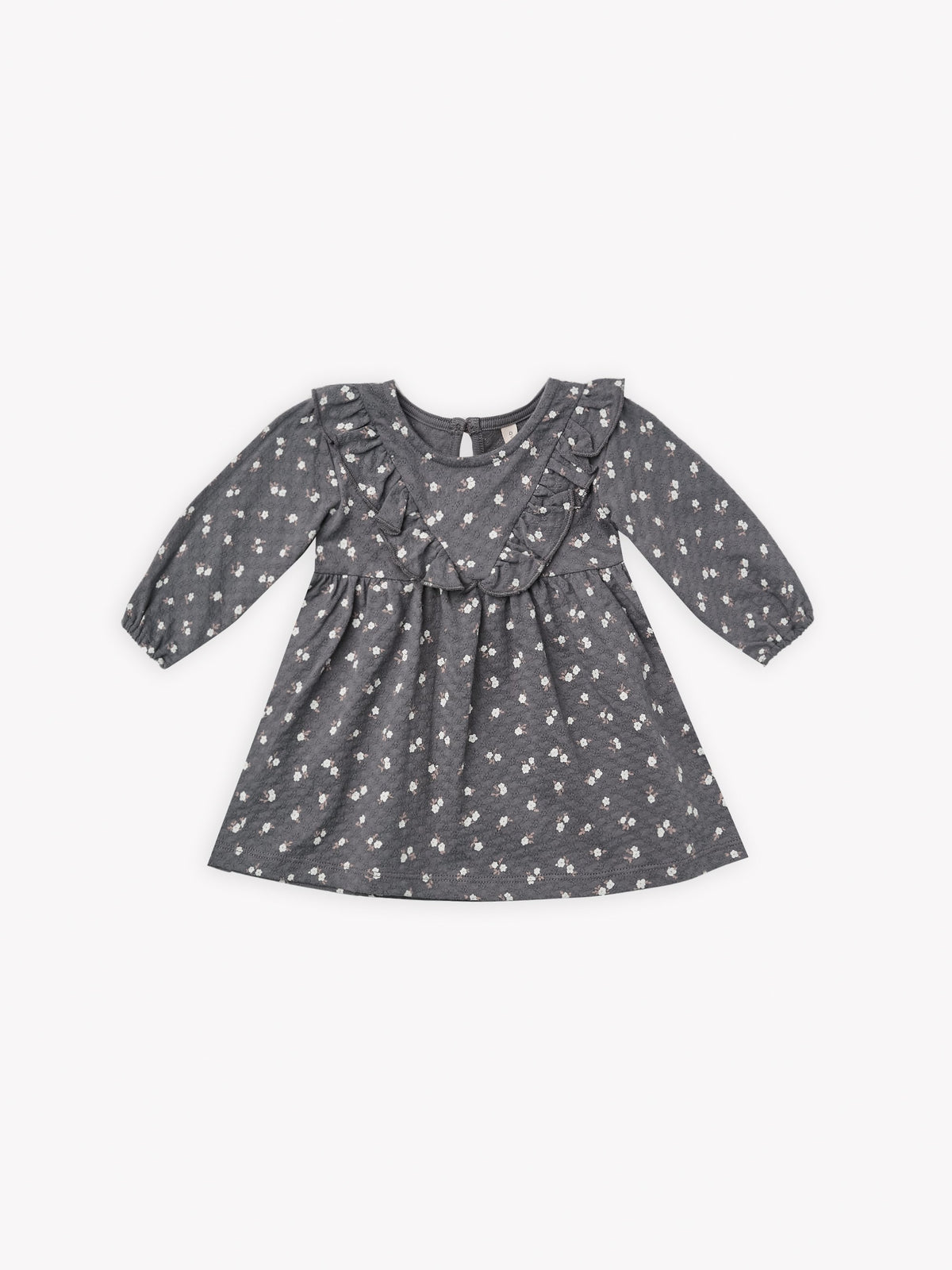 Quincy Mae- LONGSLEEVE RUFFLE V DRESS | DARK FLORAL