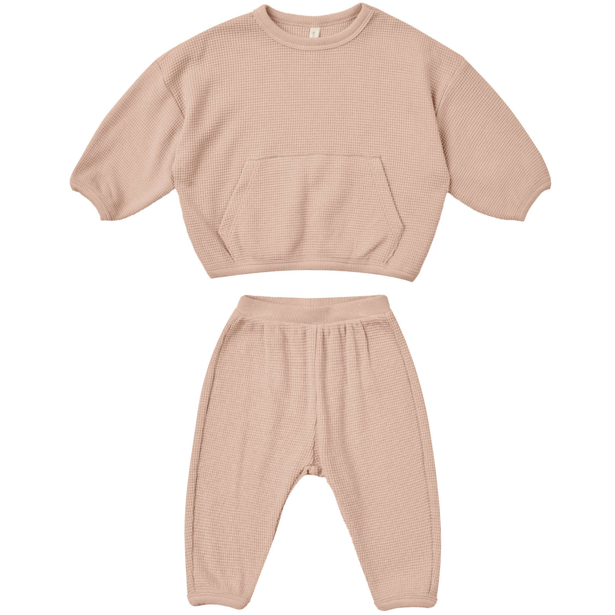 Quincy Mae Waffle Slouch Set | Blush