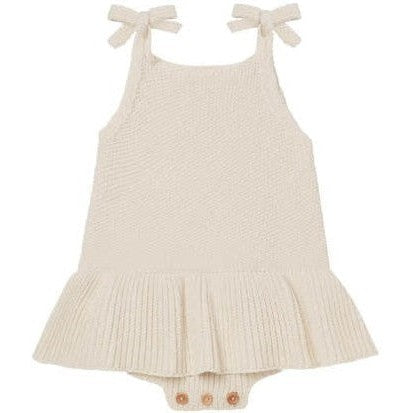 Quincy Mae Knit Ruffle Romper | Natural