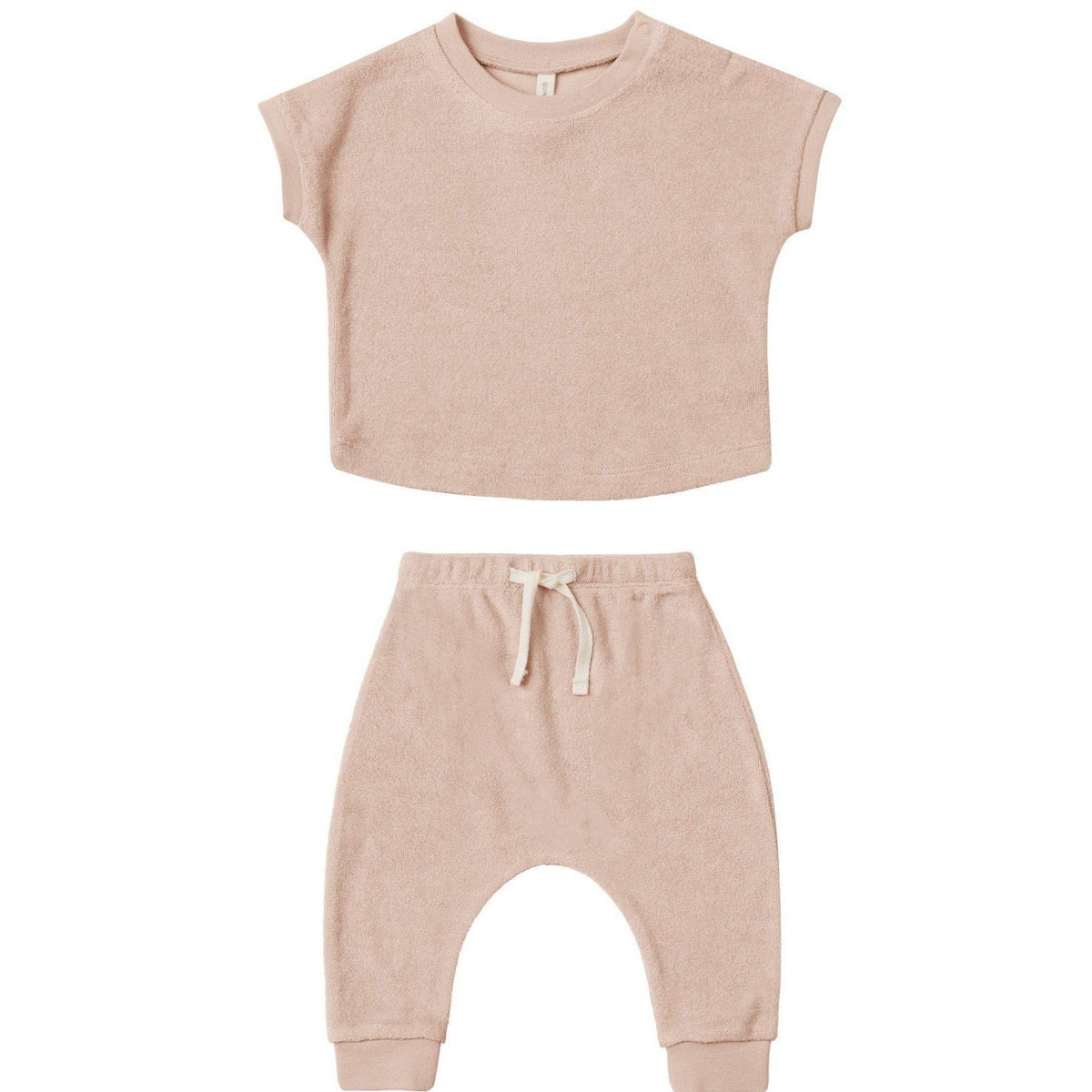 Quincy Mae Terry Tee + Pant Set | Blush