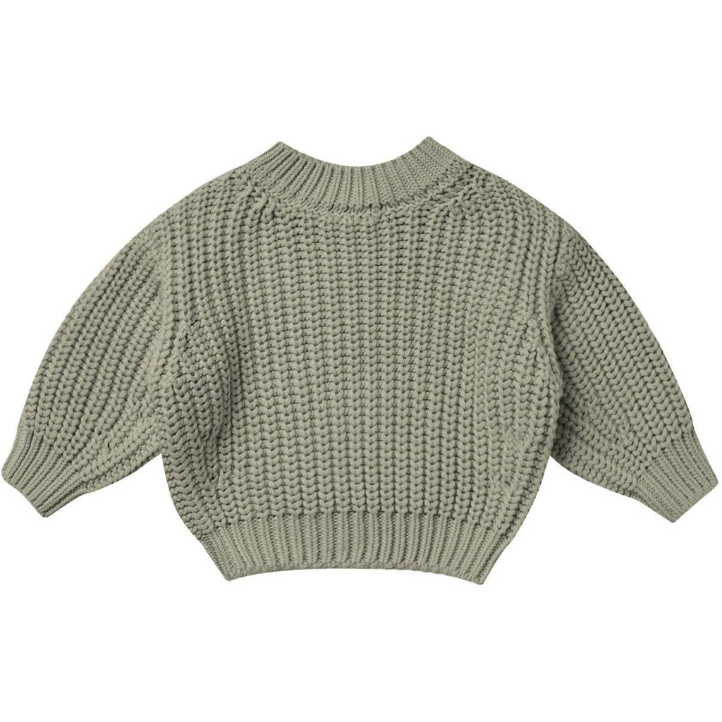 Quincy Mae Chunky Knit Sweater || Basil