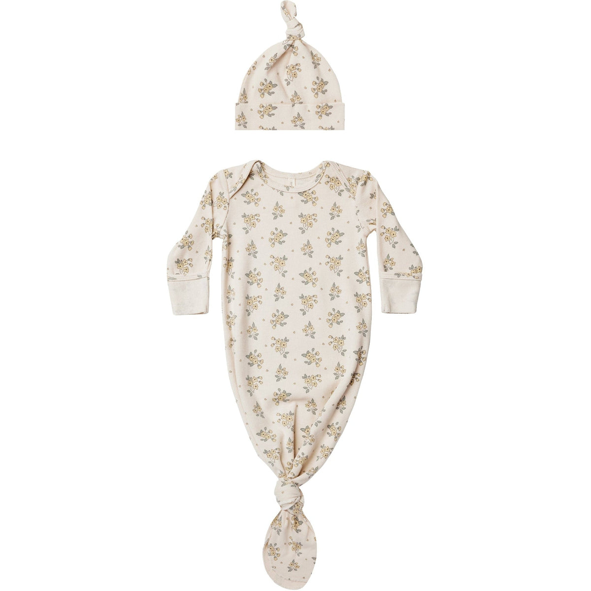 Quincy Mae Knotted Baby Gown & Hat Set | Daisy Fields