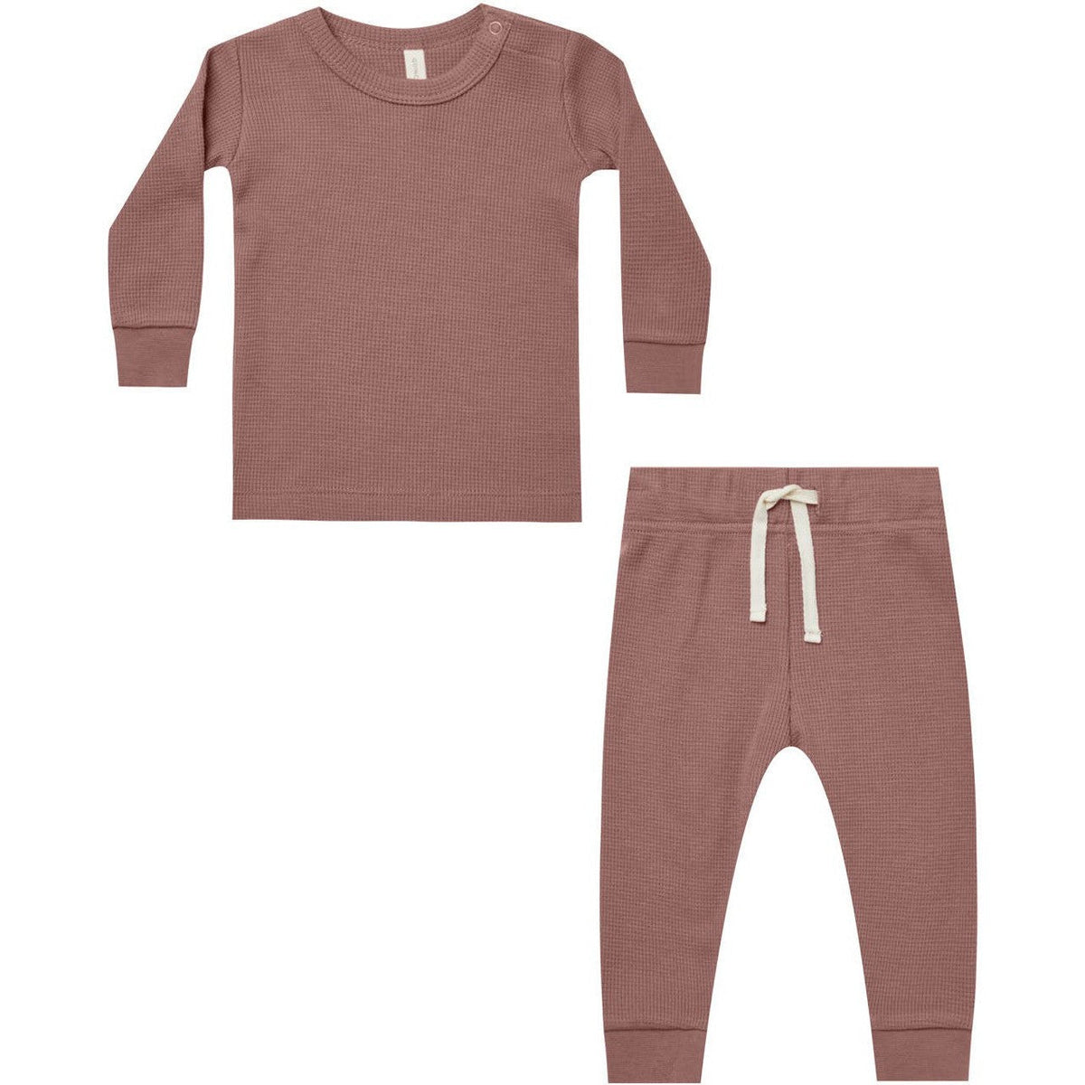 Quincy Mae Waffle Top + Pant Set || Fig