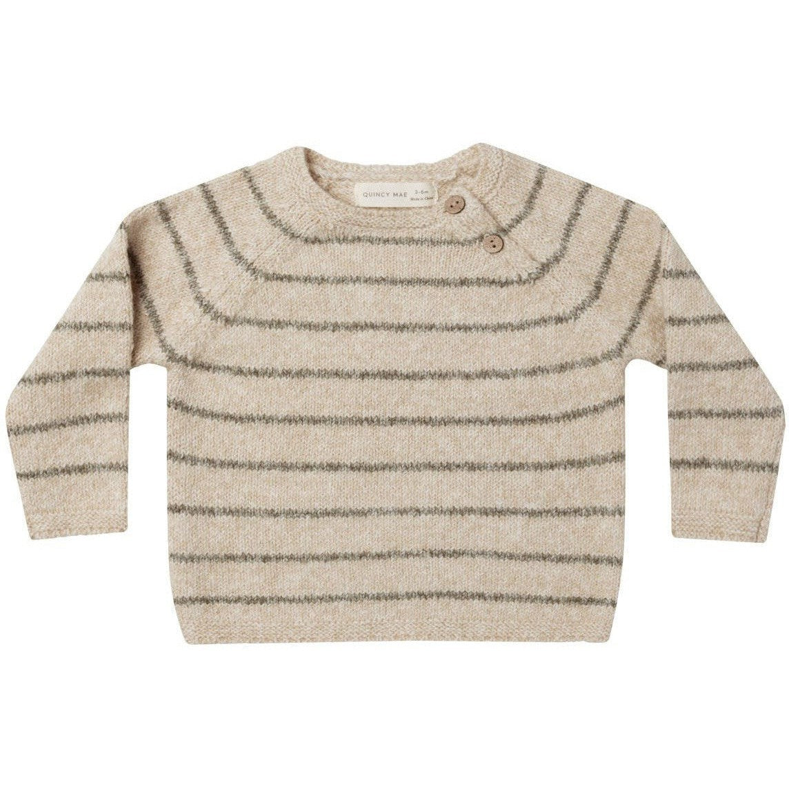 Quincy Mae Ace Knit Sweater || Basil Stripe