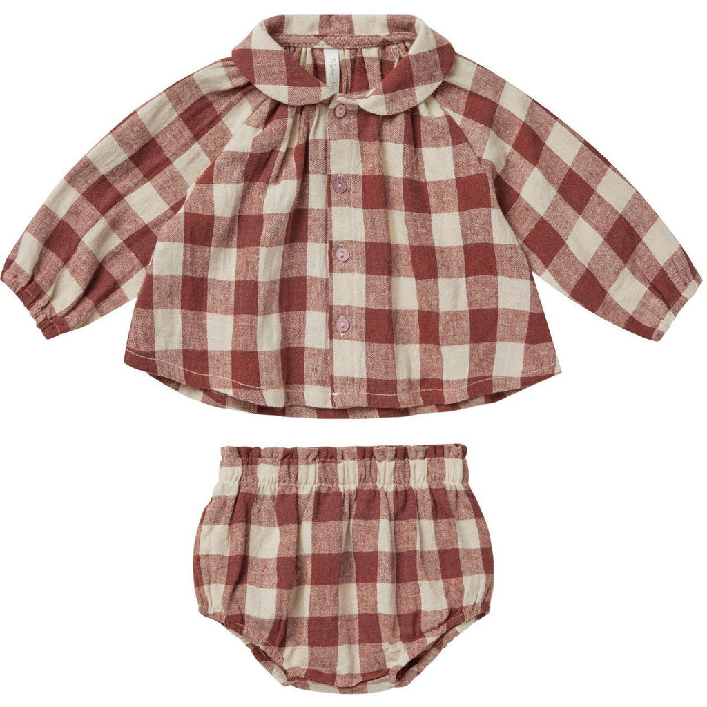 Rylee + Cru Nellie Set || Ruby Plaid – Baby Go Round, Inc.