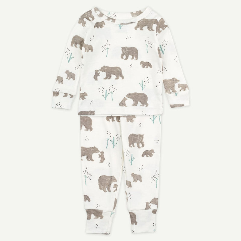 Oliver & Rain 2-Piece Pajama: Watercolor Bear Print