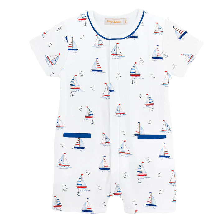 Baby Club Chic Sailing Boats Romper