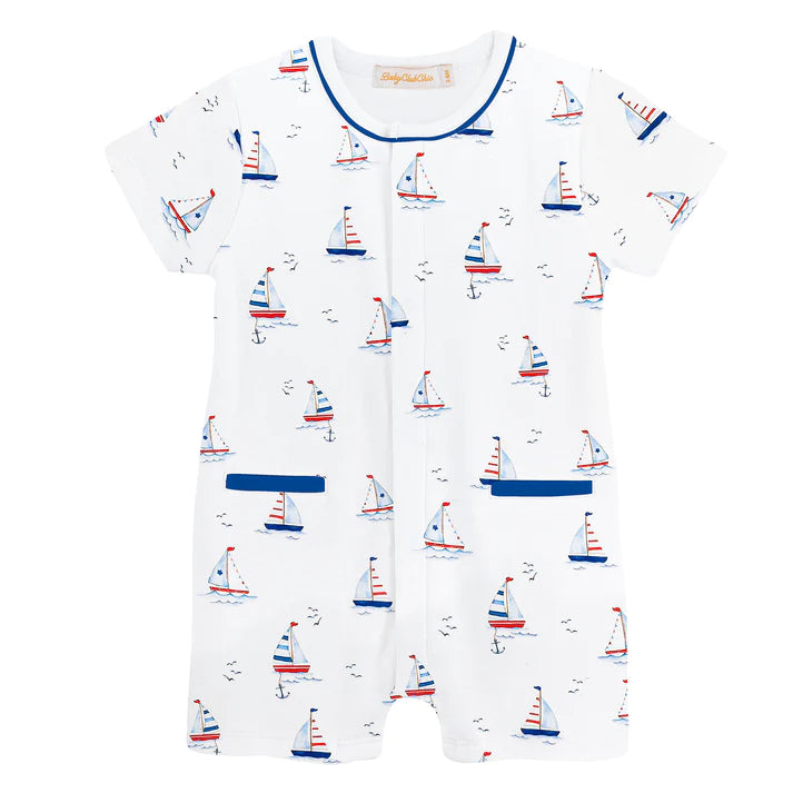 Baby Club Chic Sailing Boats Bodysuit with Piping