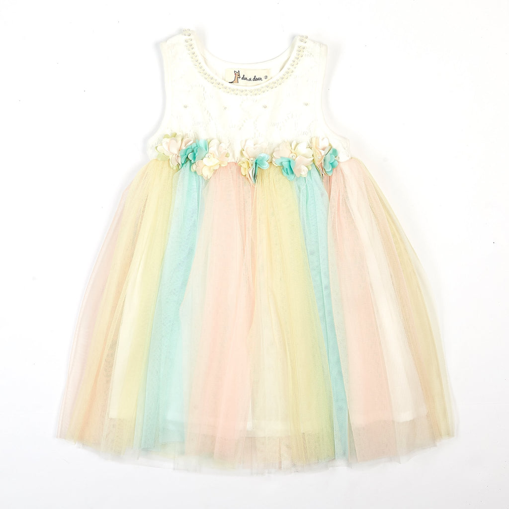Doe a Dear Jersey Top w/Rainbow Tulle Dress