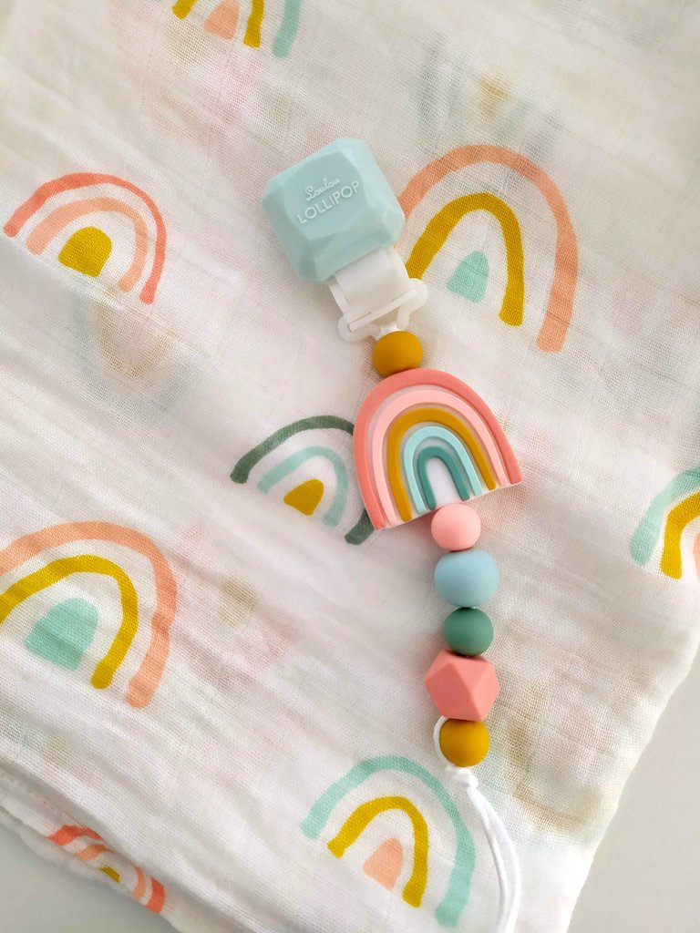 Loulou Lollipop Rainbow Pacifier Clip