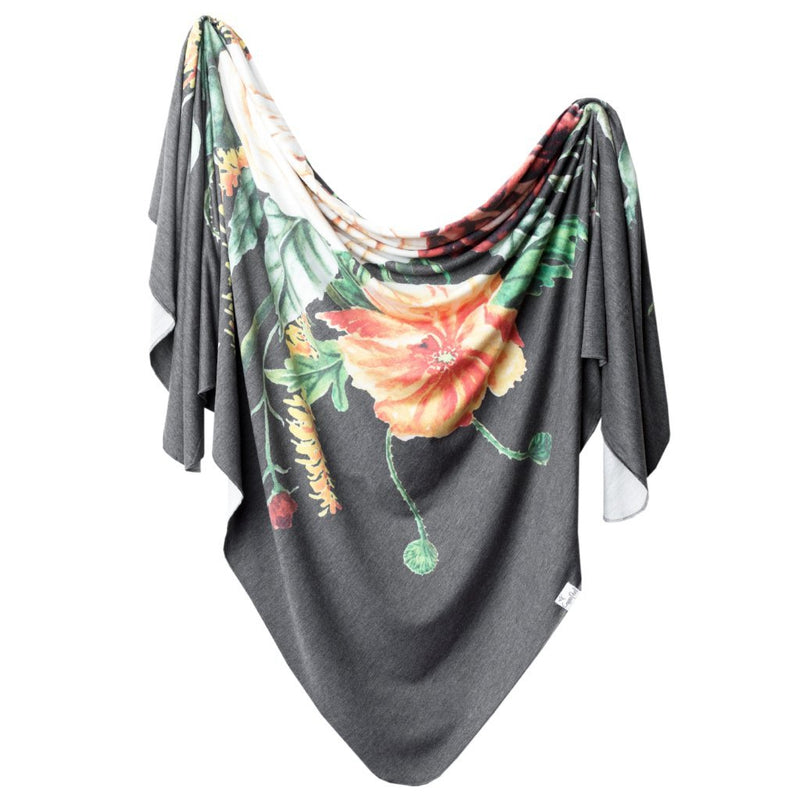 Copper Pearl Knit Swaddle Blanket - Raven