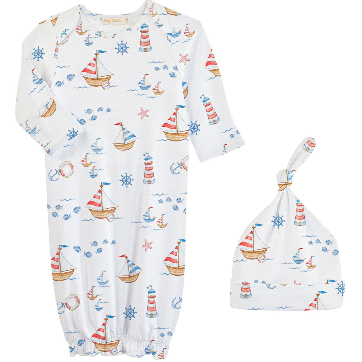 Baby Club Chic Ocean Adventure Gown & Hat Set