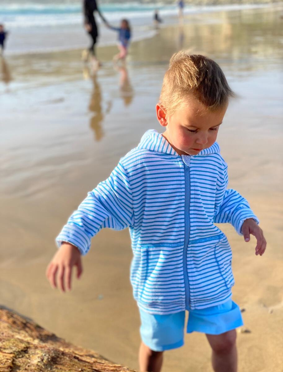 Me & Henry Surf Swim Shorts - Aqua Microstripe