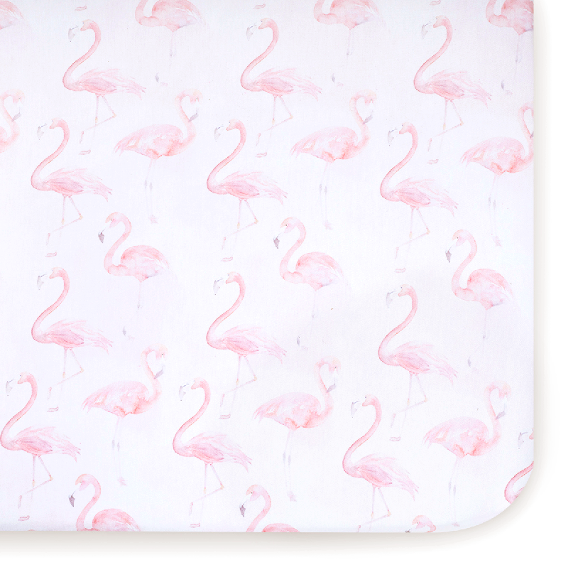 Oilo Crib Sheet Blush Flamingo Baby Go Round Inc