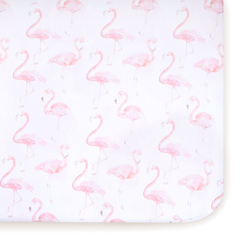 Oilo Crib Sheet Blush - Flamingo